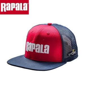 کلاه ماهیگیری راپالا قرمز-سرمه ای (RAPALA Embroidered Fishing Hat Flat Brim)