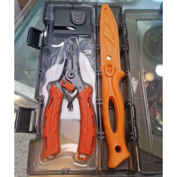 ست تجهیزات ماهیگیری ATISEN (چاقوی فیله‌کن + چاقوتیزکن + انبر ماهیگیری)