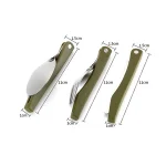 ست 3تکه فلزی سفری قاشق چنگال چاقو با کیف برزنتی