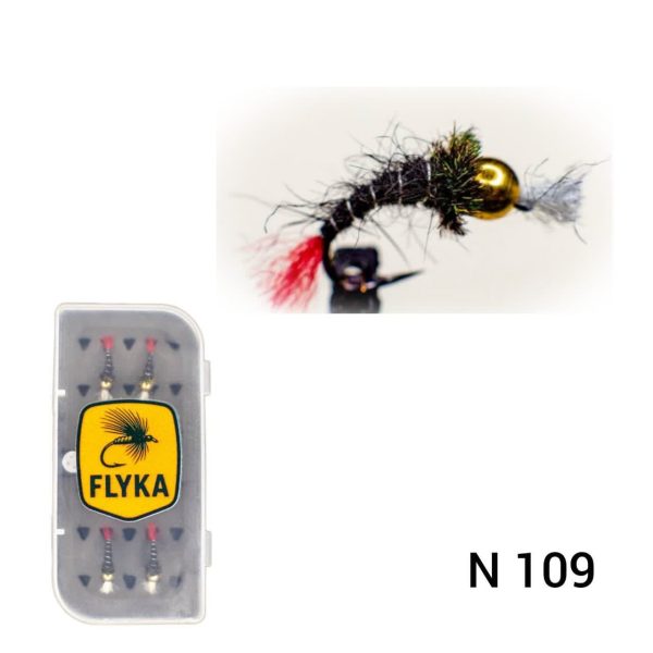 پشه فلای نیمف زبرا N109 (Zebra Nymph Fly) – بسته 5 عددی