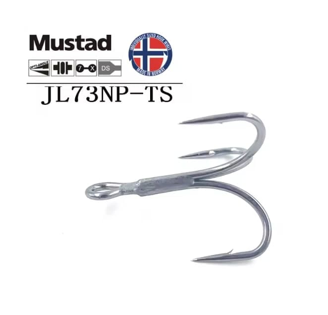 قلاب سه شاخ موستاد Jaw Lok In-Line Treble Hook 4X Strong مدل JL74NP