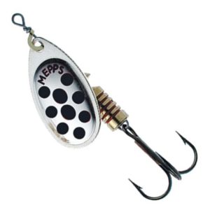 لانسه مپس آگلیا خال مشکی زمینه نقره ای اصلی Mepps Aglia