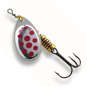 لانسه مپس آگلیا خال قرمز زمینه نقره ای اصلی Mepps Aglia