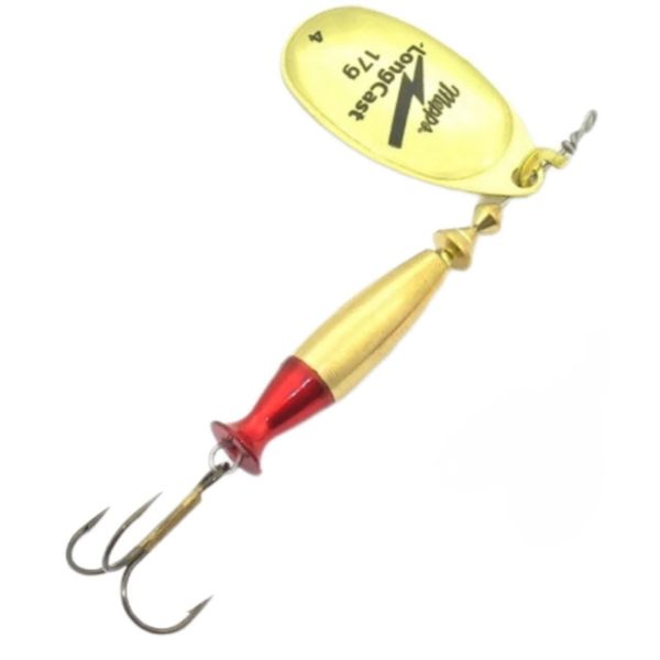 لانسه مپس لانگکست 17 گرمی طلایی سایز 4 Mepps LongCast لانسه مپس لانگکست 17 گرمی طلایی سایز 4 Mepps LongCast