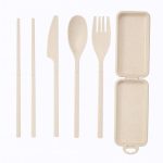 ست 4 تکه پلاستیکی سفری (قاشق، چنگال، چاقو و چاپستیک)