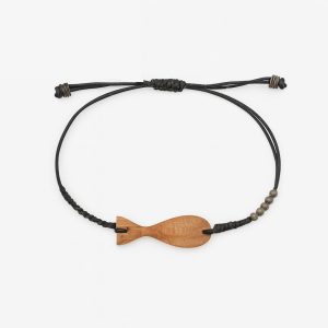 دستبند ماهی کوچک چوب گردو دست ساز