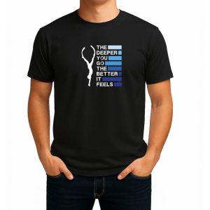 تیشرت نخی مشکی طرح The deeper you go
