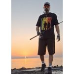 تیشرت نخی مشکی طرح Fishing