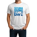 تیشرت نخی سفید و مشکی غواصی طرح SCUBA DIVING