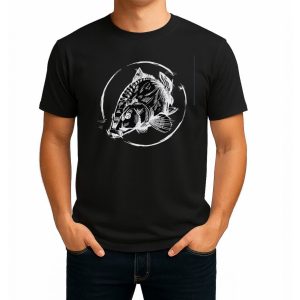 تیشرت نخی مشکی طرح Deepwater Carp