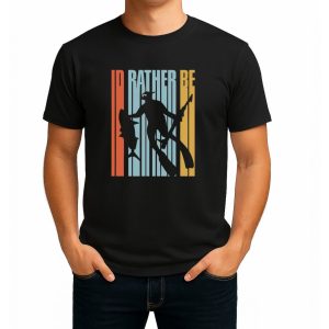 تیشرت نخی سفید و مشکی غواصی طرح ID Rather Be