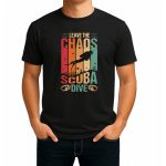 تیشرت نخی سفید و مشکی غواصی طرح Leave The Chaos