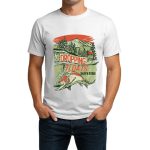 تیشرت نخی سفید و مشکی طرح Dropping Floats