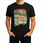 تیشرت نخی سفید و مشکی طرح Dropping Floats