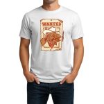 تیشرت نخی سفید و مشکی طرح Wanted Trout