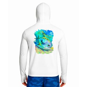 تیشرت ماهیگیری آستین بلند با کلاه و اسکارف سرخود مدل