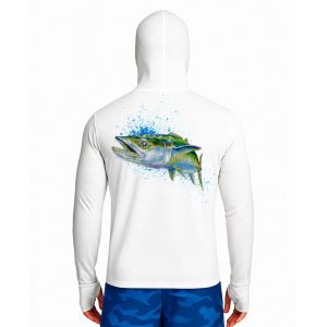 تیشرت ماهیگیری آستین بلند با کلاه و اسکارف سرخود مدل The King