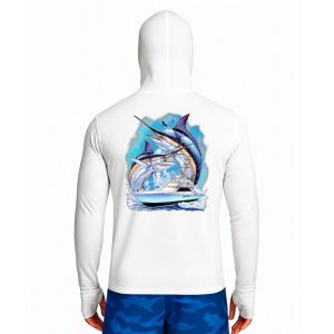 تیشرت ماهیگیری آستین بلند با کلاه و اسکارف سرخود مدل Pelagic Fury