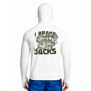 تیشرت ماهیگیری آستین بلند با کلاه و اسکارف سرخود مدل Jacks