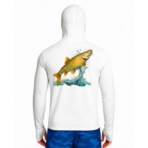 تیشرت ماهیگیری آستین بلند با کلاه و اسکارف سرخود مدل Mangar fish