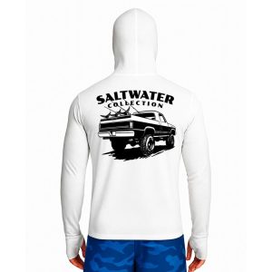 تیشرت ماهیگیری آستین بلند با کلاه و اسکارف سرخود مدل Saitwater Collection