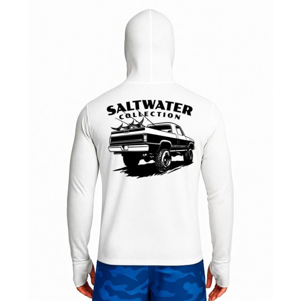 تیشرت ماهیگیری آستین بلند با کلاه و اسکارف سرخود مدل Saitwater Collection