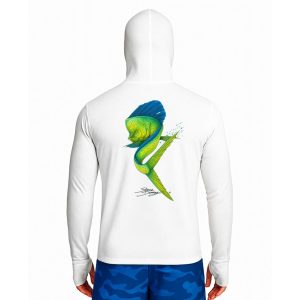 تیشرت ماهیگیری آستین بلند با کلاه و اسکارف سرخود مدل Mad Mahi