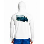 تیشرت ماهیگیری آستین بلند با کلاه و اسکارف سرخود مدل Great Barracuda