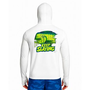 تیشرت ماهیگیری آستین بلند با کلاه و اسکارف سرخود مدل Keep Slaying