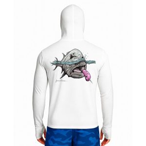 تیشرت ماهیگیری آستین بلند با کلاه و اسکارف سرخود مدل GT