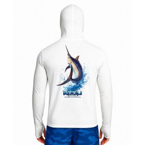 تیشرت ماهیگیری آستین بلند با کلاه و اسکارف سرخود مدل Wild Marlin