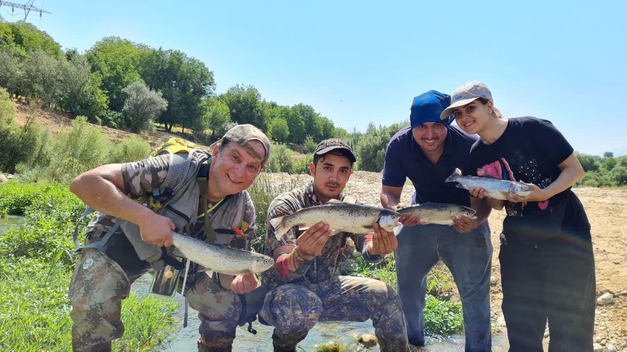 rout fishing in mountain rivers of Iran during summer