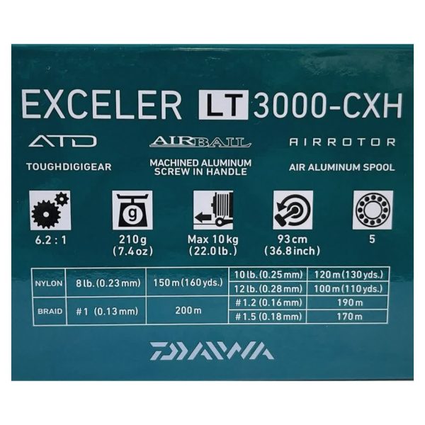 چرخ ماهیگیری دایوا اکسلر DAIWA EXCELER LT 3000-CXH